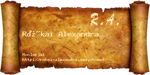 Rákai Alexandra névjegykártya