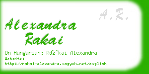 alexandra rakai business card